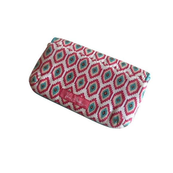 Vera Bradley Ikat Red/Teal Fabric Coin Purse Zippered Pocket & Magnetic Closure - Picture 4 of 4